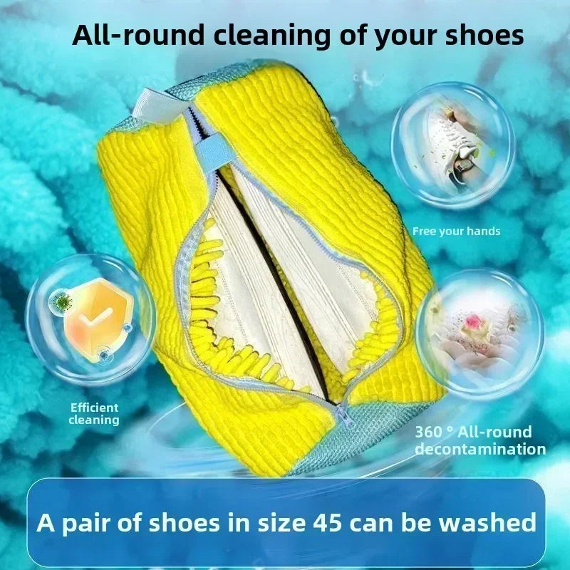 Fluffy Fiber 360° Surround Cleaning Shoe Washing Bag (1pc)
