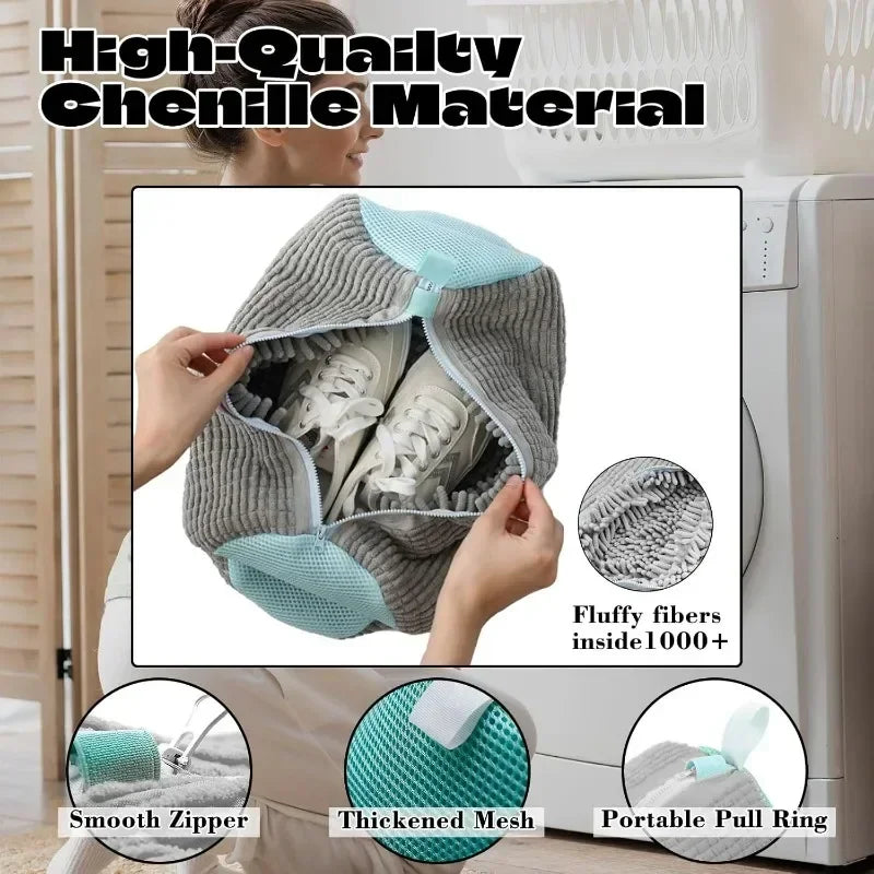Fluffy Fiber 360° Surround Cleaning Shoe Washing Bag (1pc)
